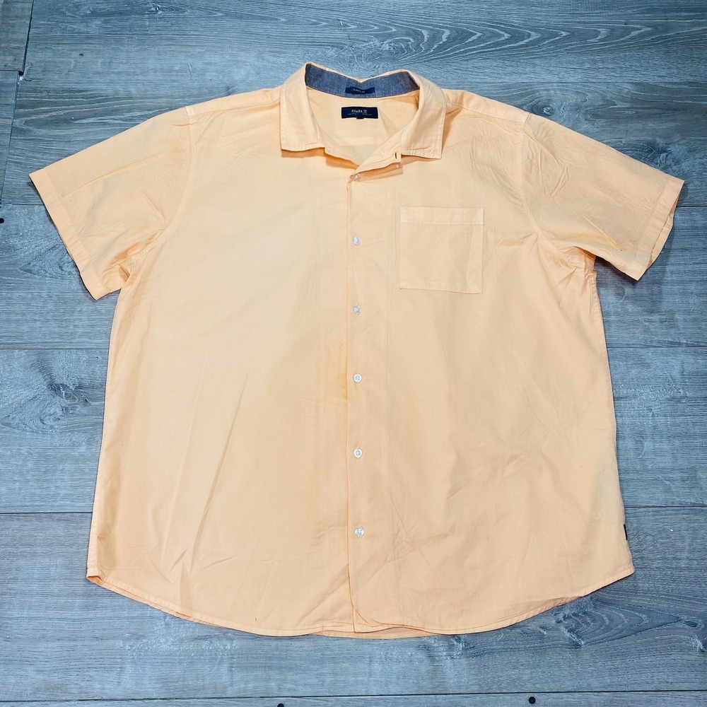 Roark Shirt Mens 2XL Peach Classic Fit Short‎ Sleeve Button Front Casual